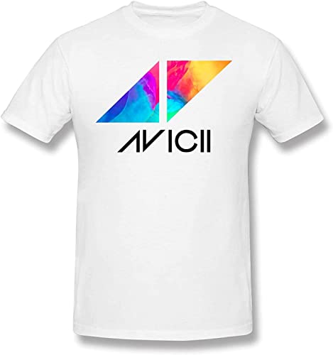 Avicii T Shirt Men Summer New Classic-Fit Short Sleeves Novelty Cotton Shirt White Hemden(X-Large) von LIPENGH59