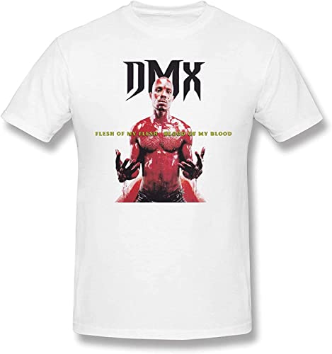 DMX Flesh of My Flesh T Shirt Men Casual Summer Classic-Fit Short Sleeves Novelty Cotton Shirt White Hemden(Large) von LIPENGH59