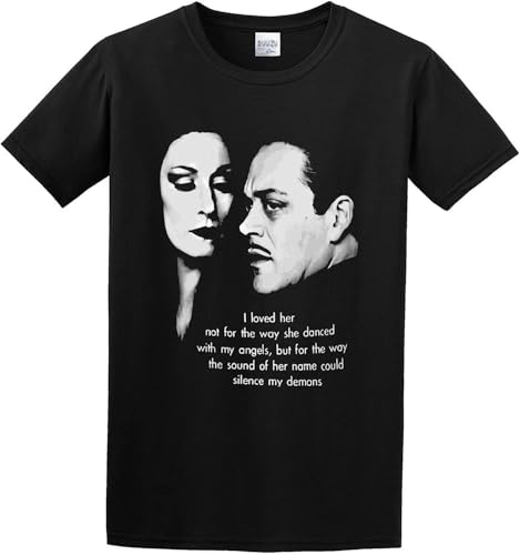 Men's Morticia Addams and Gomez T-Shirt Print Tees Short Sleeve O Neck T-Shirts & Hemden(Large) von LIPENGH59