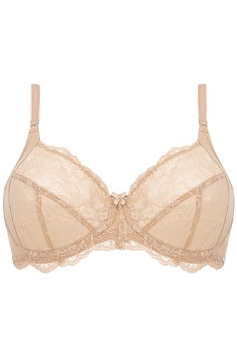 LIPERIA BHS für Damen Spitzen-BH, Komfort-BHS für Frauen, Sexy BH mit Bügeln & Ohne Körbchen, Atmungsaktive & Nicht Scheuernde Ivy Bra (Beige,34C) von LIPERIA