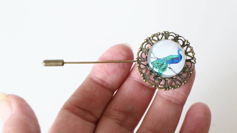 Handgemachte Pfauenbrosche Handgemachte Pfauenbrosche von LIPIKIBIJOUX