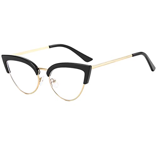 LIPIODOL Blaulichtfilter Brille Anti Blaulicht Brillen Ohne Stärke Anti-Müdigkeit Anti-Blaulicht UV-Schutz Retro Katzenauge Brillenfassung von LIPIODOL