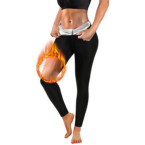 LIPIODOL Damen Sauna Jogginghose Sporthose Gewichtsverlust Hosen Hohe Taille Trainingshose Lang Bauchkontrolle Oberschenkel Shaper für Laufen, Yoga, Training, Gym von LIPIODOL