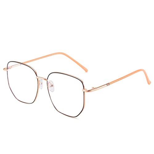 LIPIODOL Metall Frame Blaulichtfilter Brille Ohne Stärke Anti-Müdigkeit UV-Schutz Computerbrille Retro Rund Metallgestell Brillenfassung mit Brillenetuis und Brillenputztuch von LIPIODOL