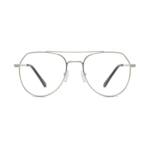 LIPIODOL Metallgestell Brillenfassung Dekobrillen Blaulichtfilter Brille Ohne Stärke Anti-Müdigkeit Anti-Blaulicht UV-Schutz Damen Herren Unisex von LIPIODOL