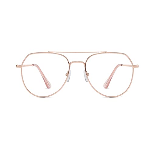 LIPIODOL Metallgestell Brillenfassung Dekobrillen Blaulichtfilter Brille Ohne Stärke Anti-Müdigkeit Anti-Blaulicht UV-Schutz Damen Herren Unisex von LIPIODOL