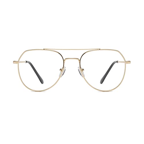 LIPIODOL Metallgestell Brillenfassung Dekobrillen Blaulichtfilter Brille Ohne Stärke Anti-Müdigkeit Anti-Blaulicht UV-Schutz Damen Herren Unisex von LIPIODOL