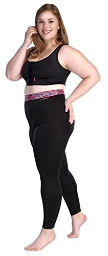 LIPOELASTIC® Active Leggings Kompressions-Leggings zur Verhinderung von Schwellungen und Schwere in den Beinen, Schwarz , L Große Größen von LIPOELASTIC