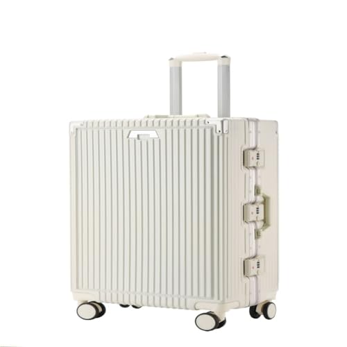 LIPPSYYDS Trolley-Koffer 20-Zoll-Trolley-Koffer for Männer Und Frauen, 24-Zoll-Geschenk-Trolley-Koffer, Business-Boarding-Koffer Reisekoffer (Color : White, Size : 24in) von LIPPSYYDS