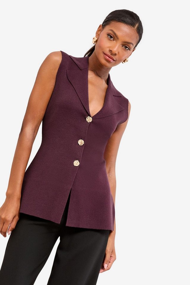 LIPSY Anzugweste Lipsy Strickpullunder mit V-Ausschnitt und Kragen (1-tlg) von LIPSY