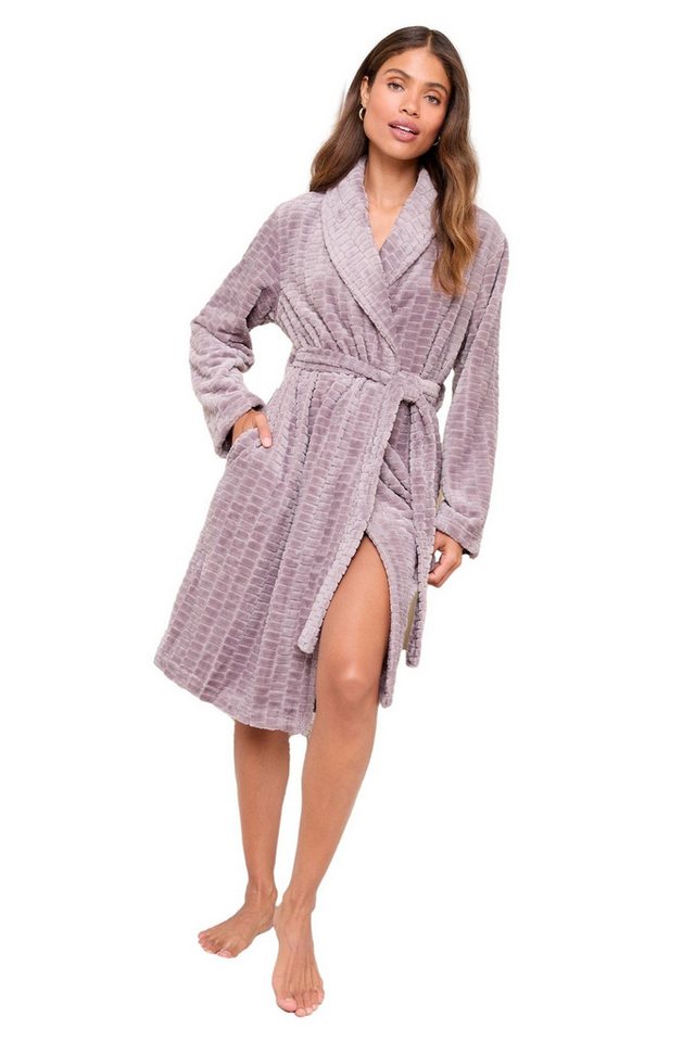 LIPSY Damenbademantel Lipsy Strukturierter Morgenmantel in Midilänge, Polyester von LIPSY