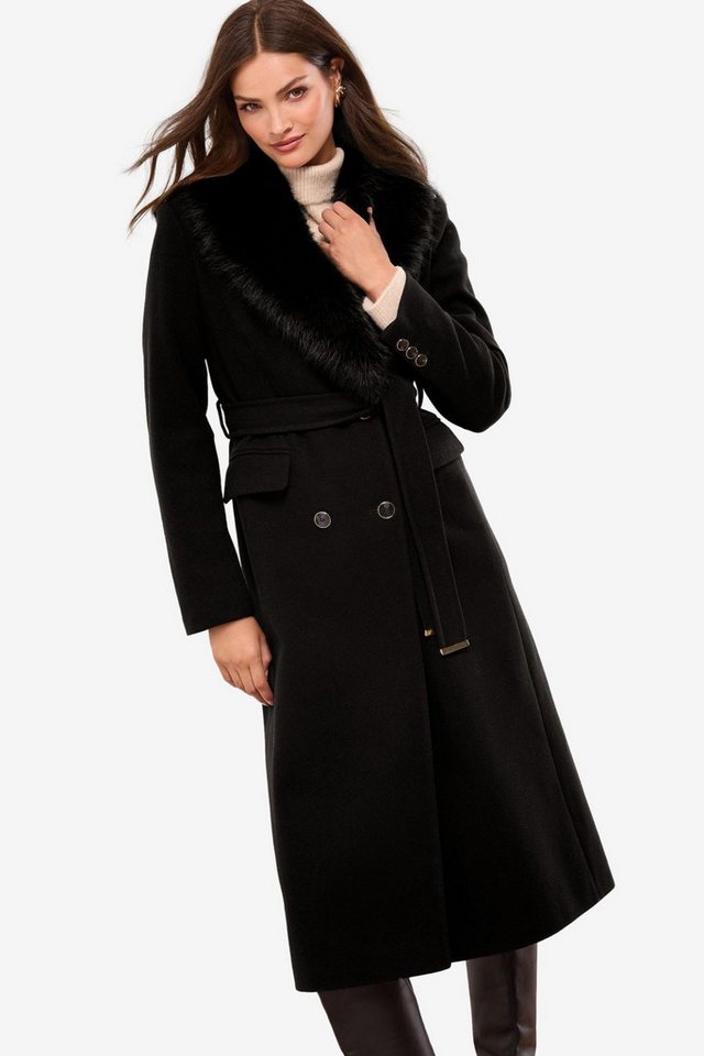 LIPSY Fellimitatmantel Lipsy Mantel mit Kunstfell-Schalkragen, Kurzgröße (1-tlg) von LIPSY