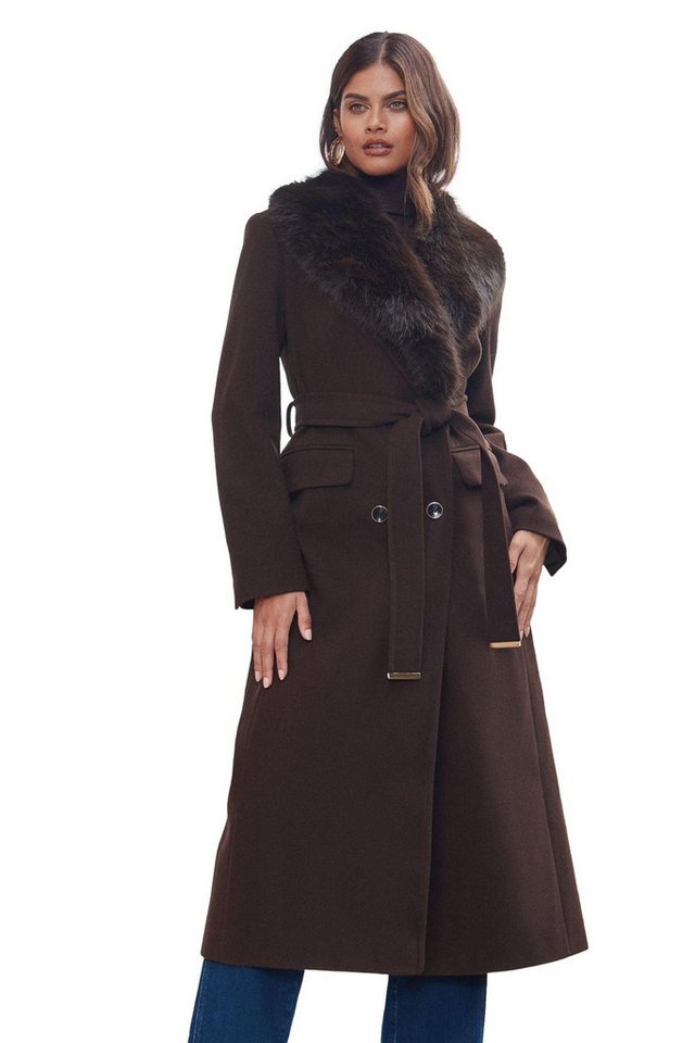 LIPSY Fellimitatmantel Lipsy langer Mantel mit Schalkragen, Regular (1-tlg) von LIPSY