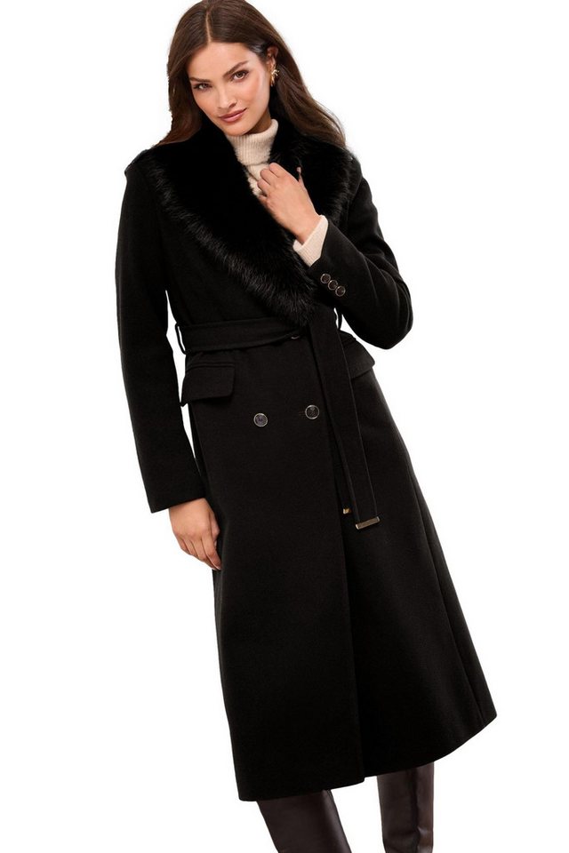 LIPSY Fellimitatmantel Lipsy langer Mantel mit Schalkragen, Regular (1-tlg) von LIPSY