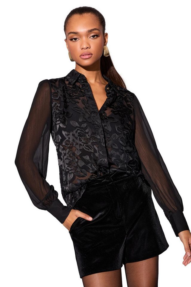 LIPSY Hemdbluse Lipsy Geknöpftes Hemd mit Ausbrenner-Design (1-tlg) von LIPSY