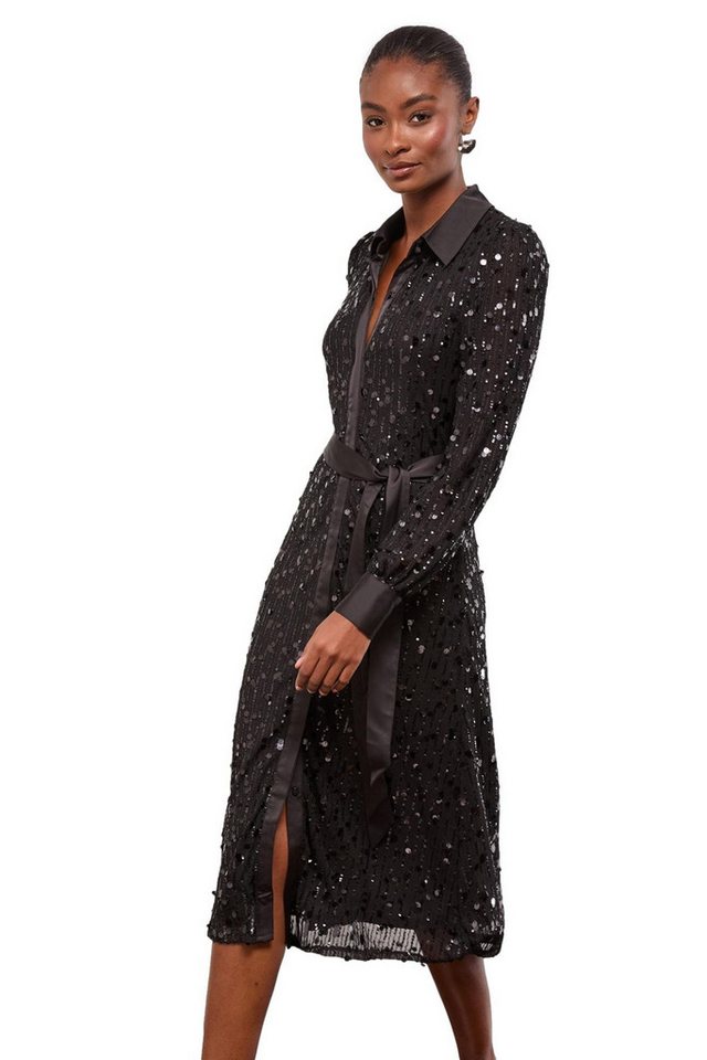 LIPSY Hemdblusenkleid Lipsy Pailletten-Hemdkleid mit Gürtel, Regular (1-tlg) von LIPSY