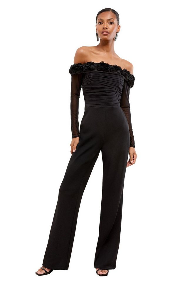 LIPSY Jumpsuit Lipsy Bardot-Jumpsuit mit Mesh, Regular (1-tlg) von LIPSY