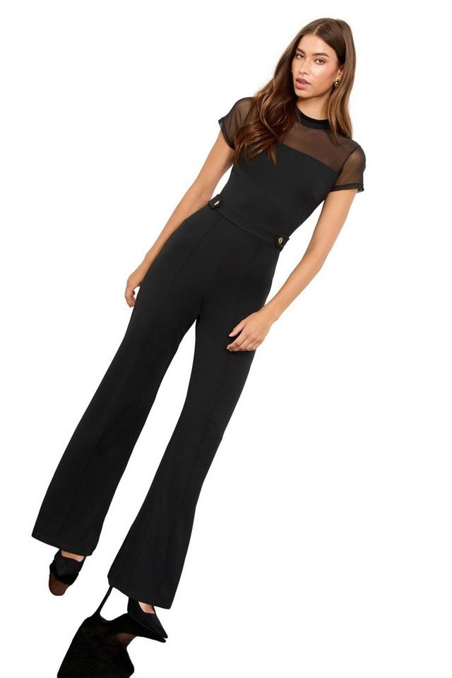 LIPSY Jumpsuit Lipsy Kurzärmeliger Overall mit Mesh – Petite (1-tlg) von LIPSY