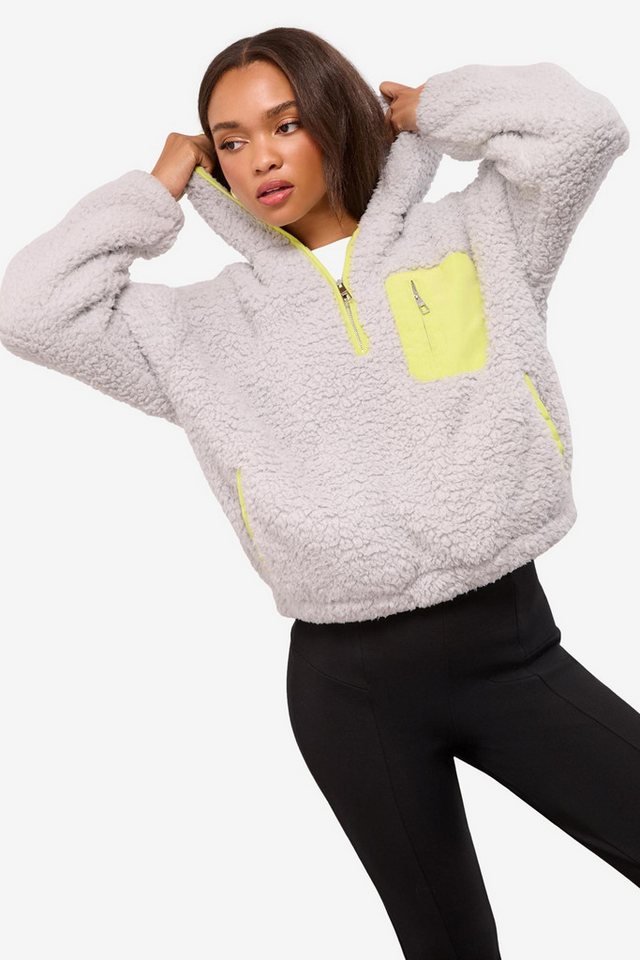 LIPSY Kapuzenpullover Lipsy Teddyfell-Kapuzenpullover mit halbem RV (1-tlg) von LIPSY