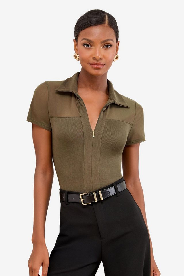 LIPSY Kurzarmhemd Lipsy Kurzarm-Shirt mit Reißverschluss, Regular (1-tlg) von LIPSY