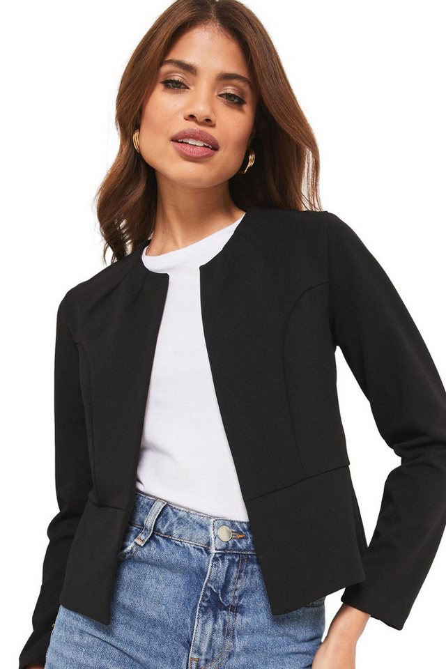 LIPSY Kurzjacke Lipsy verkürzter, kragenloser Blazer, Regular (1-St) von LIPSY