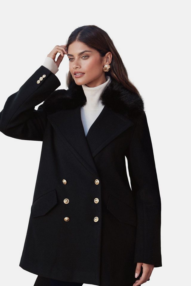 LIPSY Kurzmantel Lipsy Dolly-Mantel mit Kunstfellkragen, Petite (1-tlg) von LIPSY