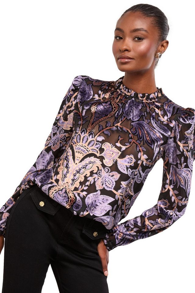 LIPSY Langarmbluse Lipsy Hoch geschlossene Bluse, Regular (1-tlg) von LIPSY