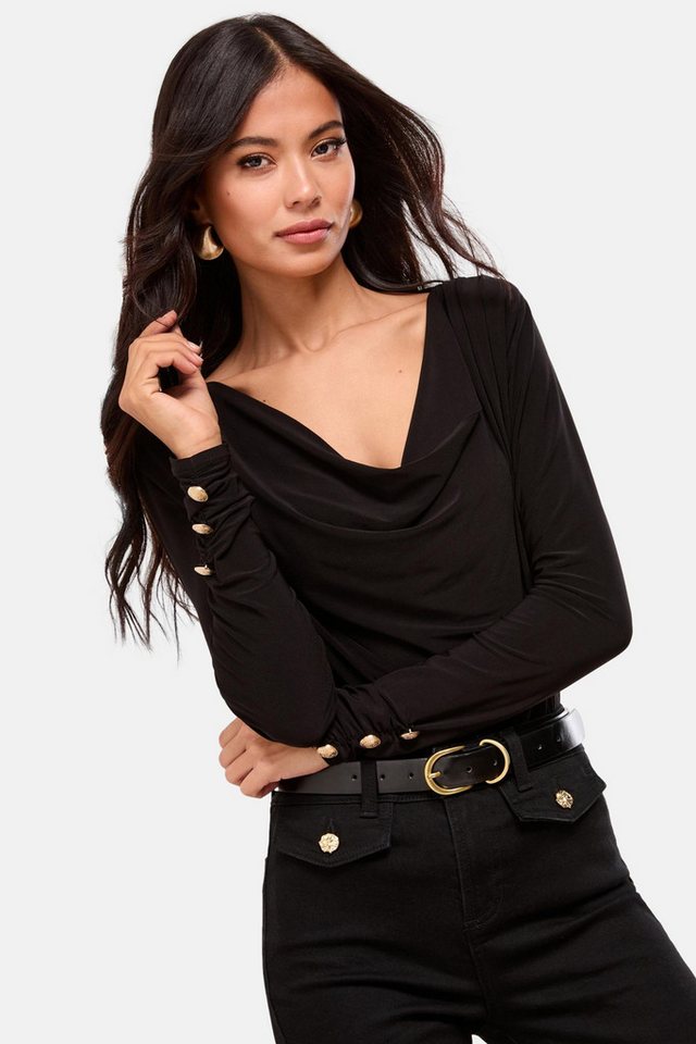 LIPSY Langarmbluse Lipsy Top mit Wasserfallausschnitt, Regular (1-tlg) von LIPSY