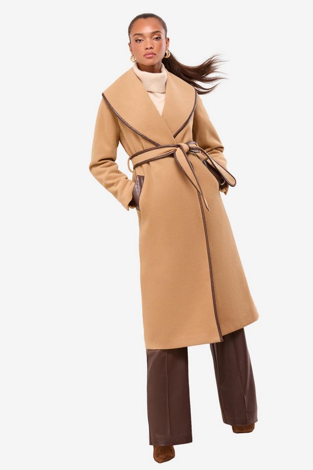 LIPSY Langmantel Lipsy Wickelmantel mit Schalkragen, Petite (1-tlg) von LIPSY