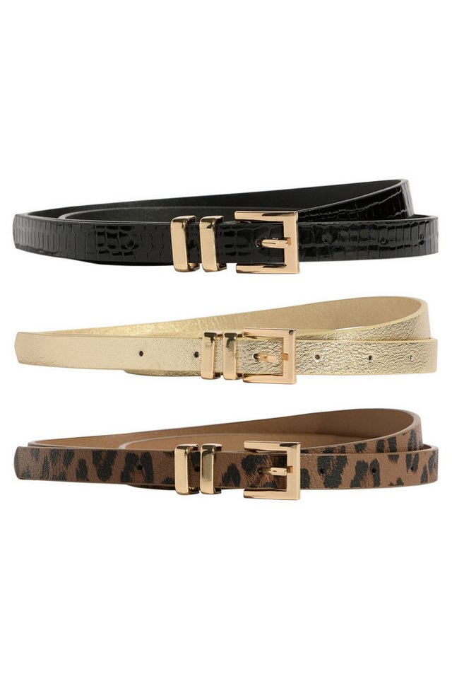 LIPSY Ledergürtel Lipsy schmale Gürtel, 3er-Pack (3-St) von LIPSY