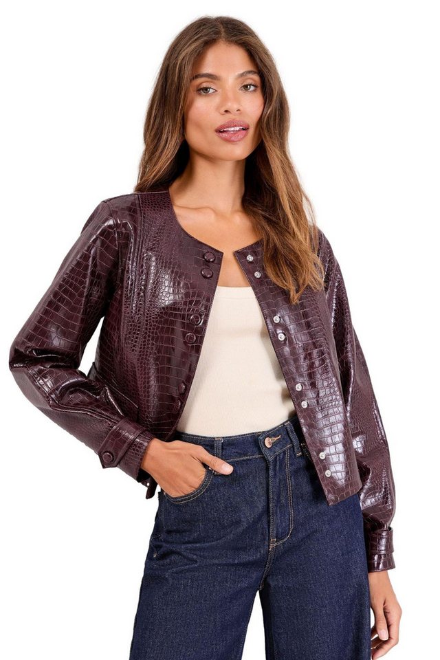 LIPSY Lederjacke Lipsy Kragenlose Jacke, Regular (1-St) von LIPSY