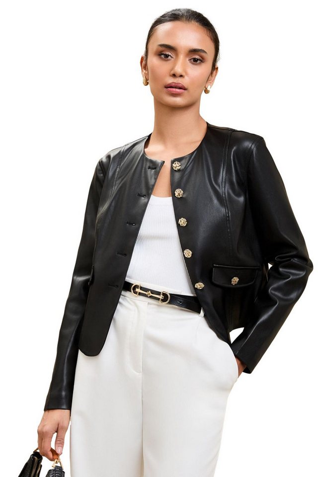LIPSY Lederjacke Lipsy Kragenlose Jacke, Regular (1-St) von LIPSY