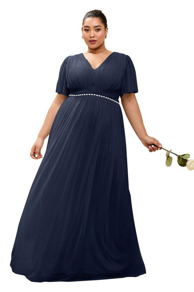 LIPSY Maxikleid Lipsy Maxi-Brautjungfernkleid mit Meshbesatz Curve (1-tlg) von LIPSY