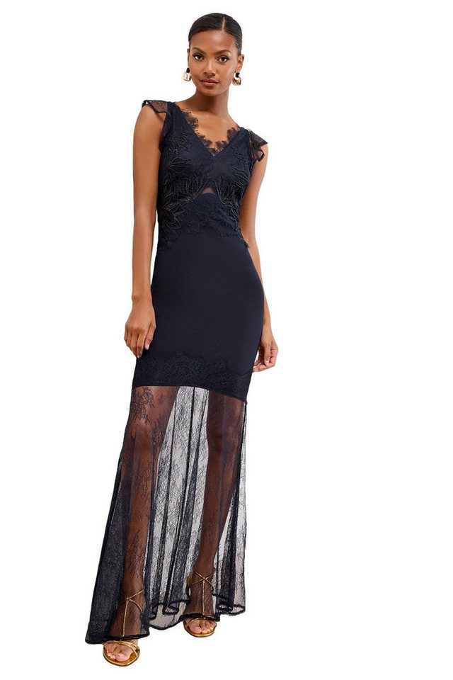 LIPSY Maxikleid Lipsy Maxi-Trägerkleid mit Mesh und Spitze, Petite (1-tlg) von LIPSY