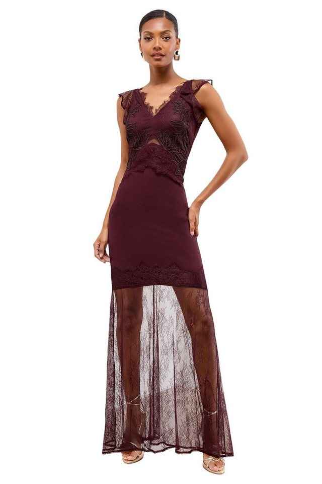 LIPSY Maxikleid Lipsy Maxi-Trägerkleid mit Mesh und Spitze, Petite (1-tlg) von LIPSY