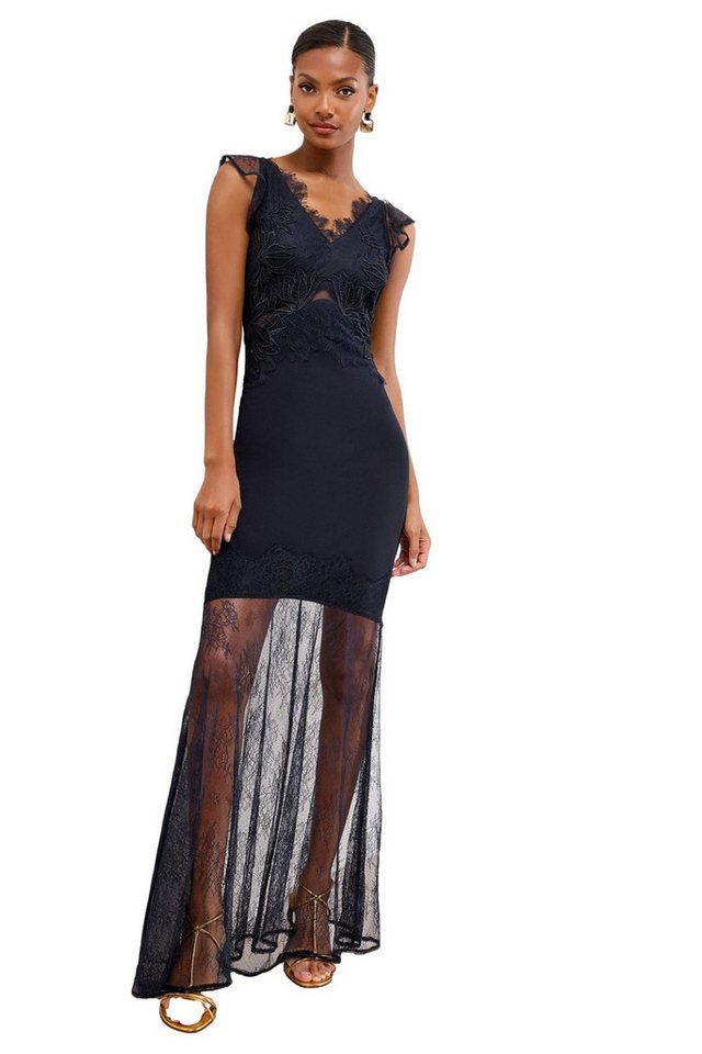 LIPSY Maxikleid Lipsy Maxi-Trägerkleid mit Mesh und Spitze Regular (1-tlg) von LIPSY
