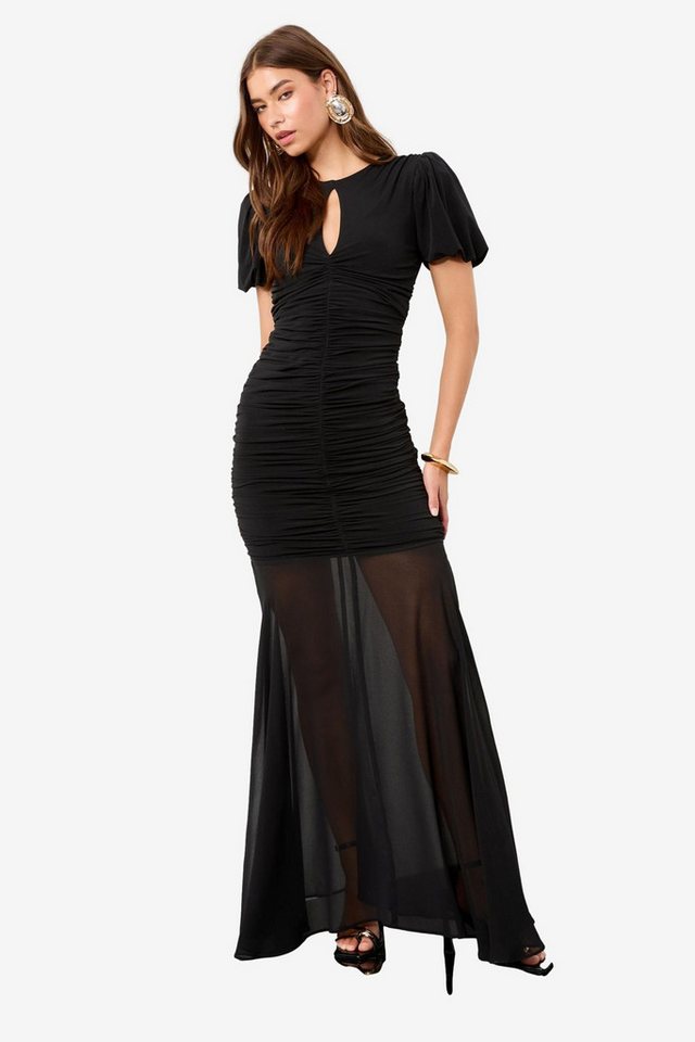 LIPSY Maxikleid Lipsy Slinky Mesh Maxikleid mit Rüschen, Regular (1-tlg) von LIPSY