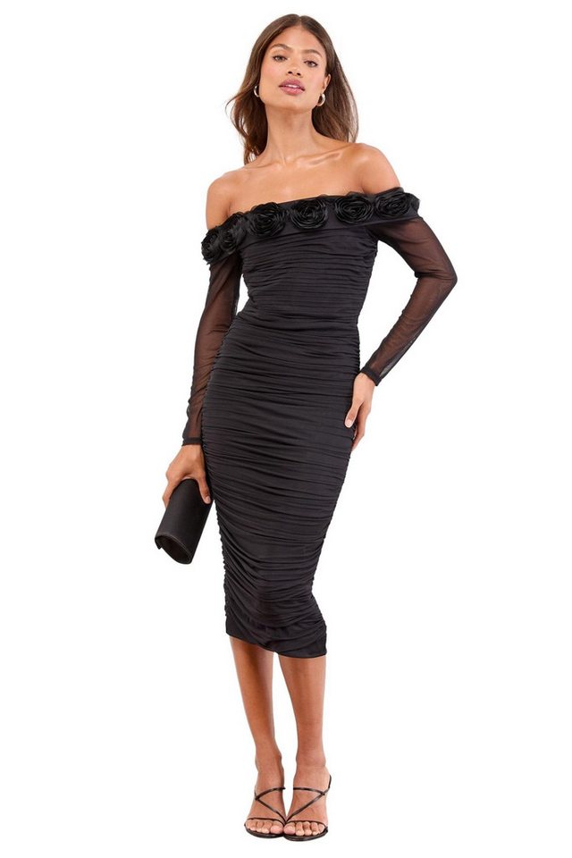 LIPSY Midikleid Lipsy Enges Bardot-Midikleid mit Blumenmuster (1-tlg) von LIPSY