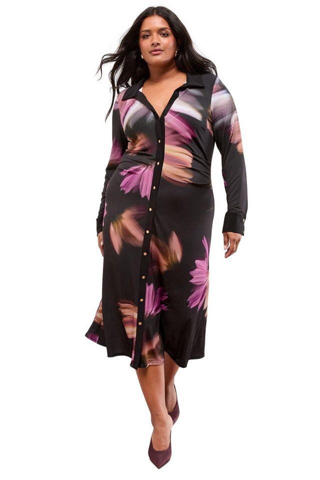 LIPSY Midikleid Lipsy Geknöpftes Midi-Hemdkleid aus Jersey, Curve (1-tlg) von LIPSY