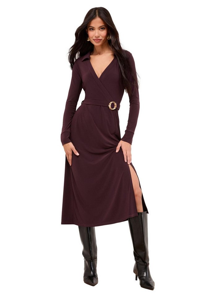 LIPSY Midikleid Lipsy Midi-Wickelkleid mit Kragen, Regular (1-tlg) von LIPSY