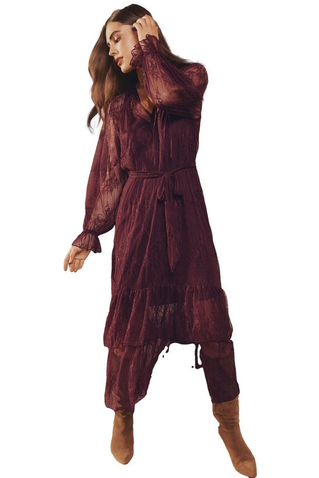 LIPSY Midikleid Lipsy Midikleid mit Spitze und Rüschen, Regular (1-tlg) von LIPSY