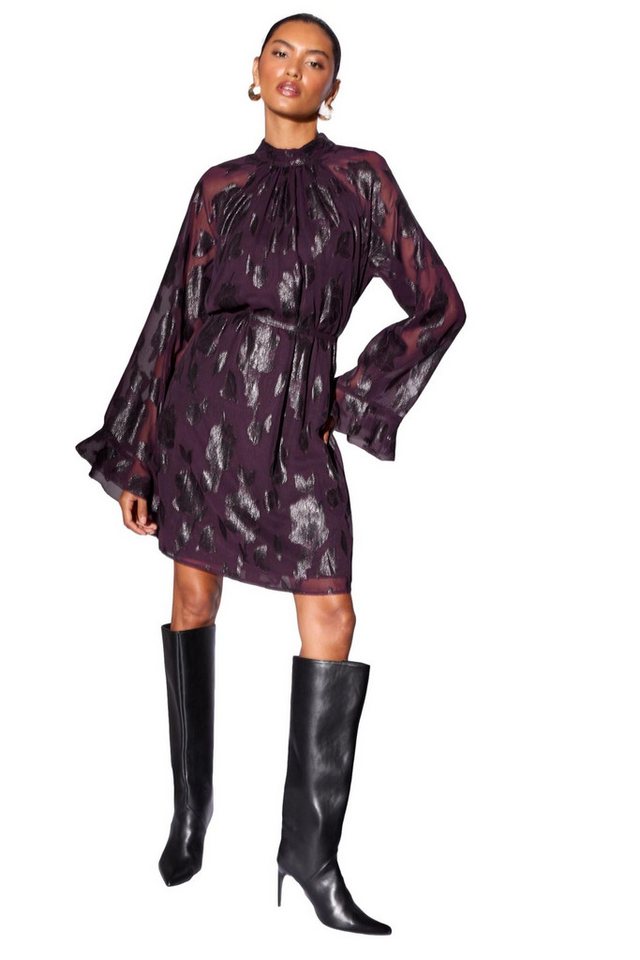 LIPSY Minikleid Lipsy Hochgeschlossenes Langarm-Minikleid, Regular (1-tlg) von LIPSY