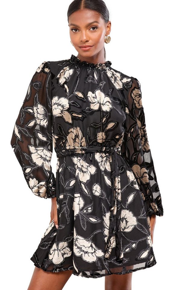 LIPSY Minikleid Lipsy Hochgeschlossenes Langarm-Minikleid, Regular (1-tlg) von LIPSY