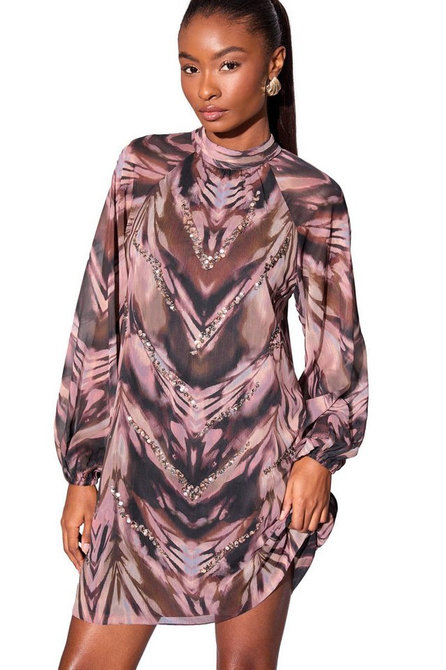 LIPSY Minikleid Lipsy Mini-Etuikleid mit Pailletten, Zebramuster (1-tlg) von LIPSY