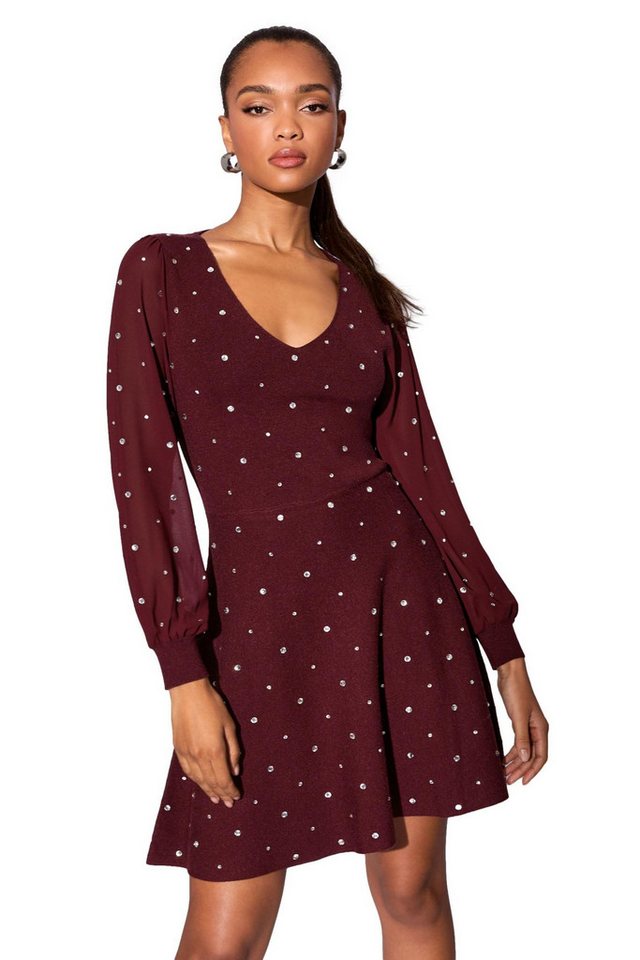 LIPSY Minikleid Lipsy Mini-Strickkleid mit Chiffon-Ärmeln (1-tlg) von LIPSY