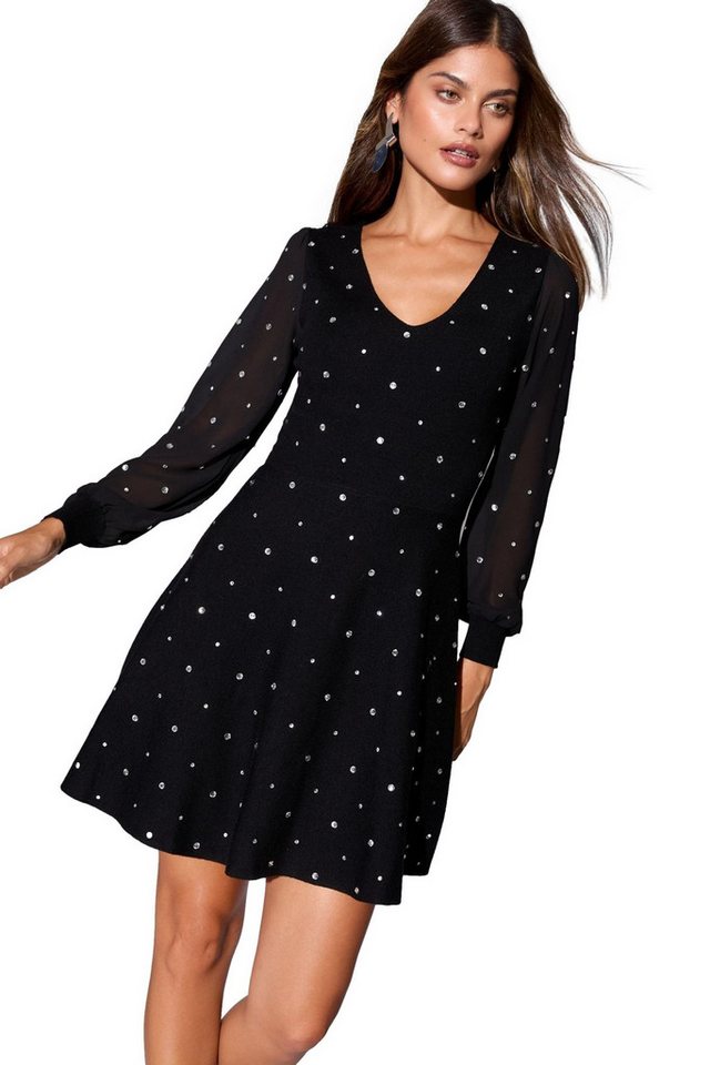 LIPSY Minikleid Lipsy Mini-Strickkleid mit Chiffon-Ärmeln (1-tlg) von LIPSY