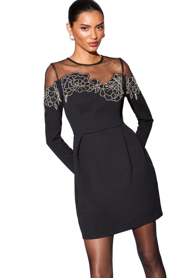 LIPSY Minikleid Lipsy Verziertes Skater-Minikleid mit Blumenmuster (1-tlg) von LIPSY