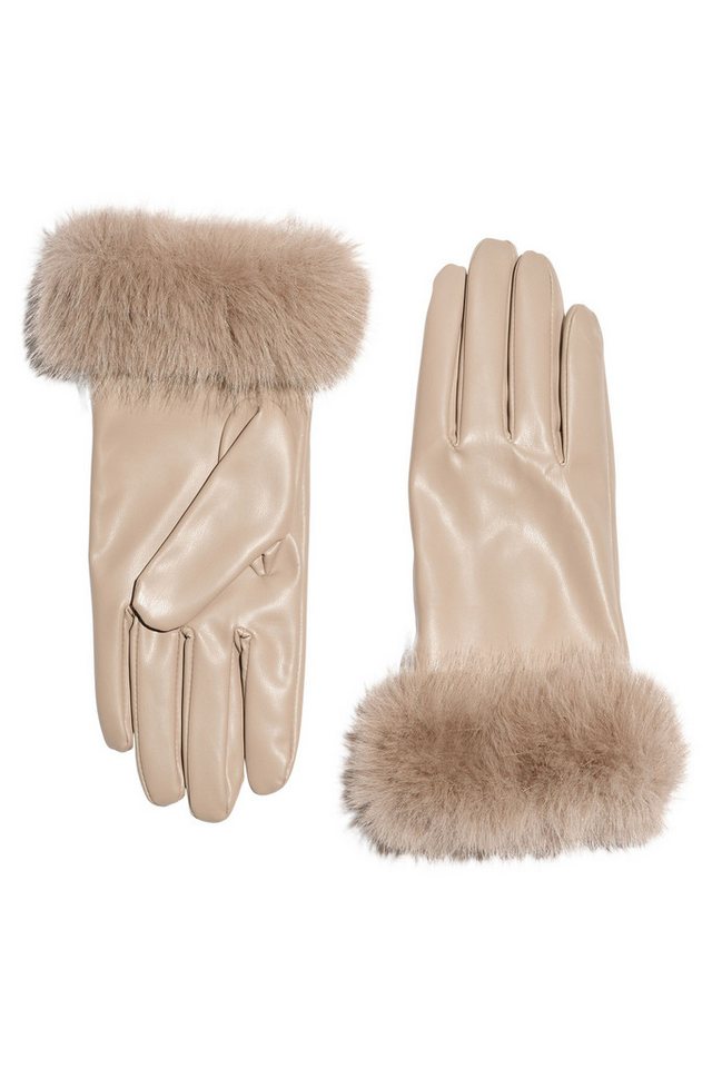 LIPSY PU-Handschuhe Lipsy Handschuhe in Lederoptik mit Kunstfellbesatz (1-St) von LIPSY