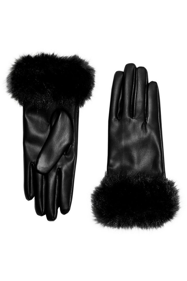 LIPSY PU-Handschuhe Lipsy Handschuhe in Lederoptik mit Kunstfellbesatz (1-St) von LIPSY