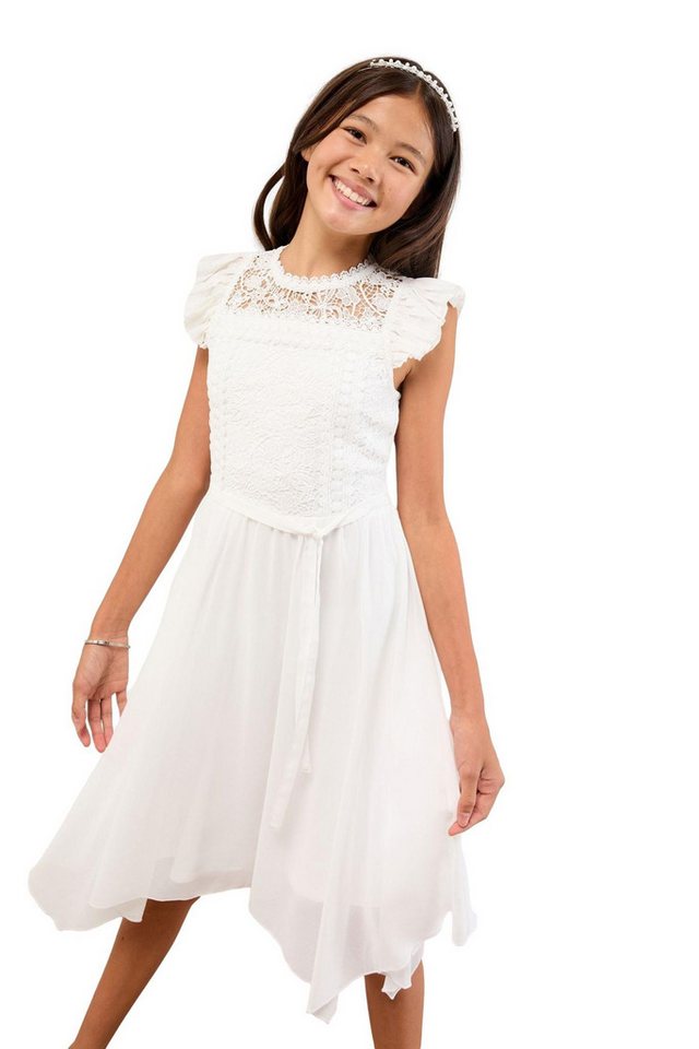 LIPSY Partykleid Lipsy Abendkleid mit Spitzenfront, Flatterärmeln (1-tlg) von LIPSY